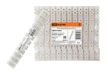 TDM Зажим винтовой ЗВИ-20 полипропилен 1,5-6мм2 12пар 100°С белый (индивидуальная упаковка) SQ0510-0044