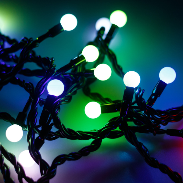 Купить Arlight Светодиодная гирлянда ARD-BALL-CLASSIC-D13-5000-BLACK-50LED RGB (230V, 3.5W) (Ardecoled, IP65) 025567