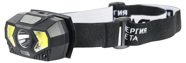ЭРА Фонарь налобный светодиодный GB-608 на батарейках, 3xAAA, 5Вт, 7 режимов, черный