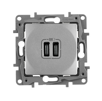 Legrand ETIKA Алюминий Зарядка USB C-C 672435