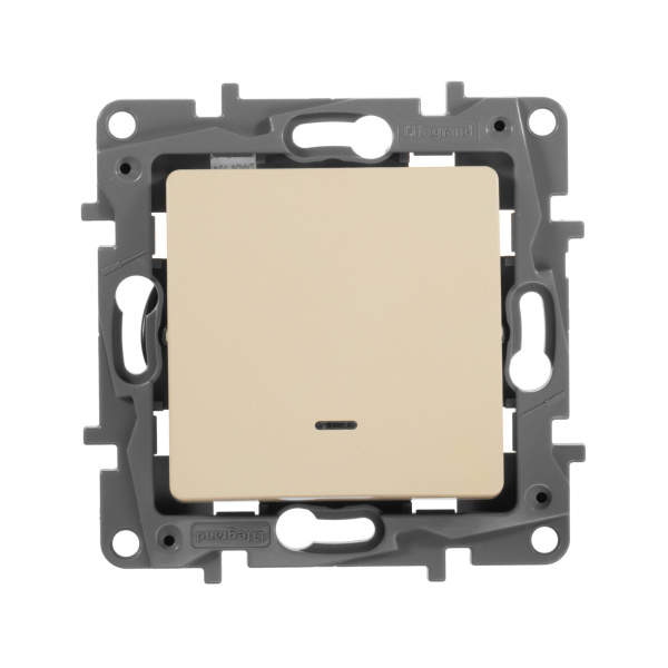 Купить Legrand Etika Слоновая кость Переключатель с подсветкой, 10А, Автоматические клеммы 672315