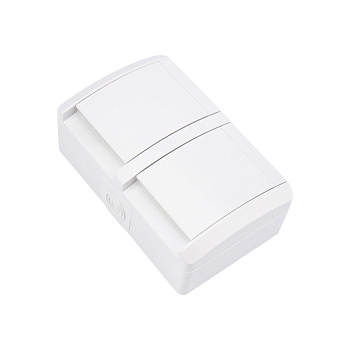 KRANZ Блок горизонтальный 2 розетки INDUSTRIAL IP54 с заземлением, о/у, белый KR-78-0805