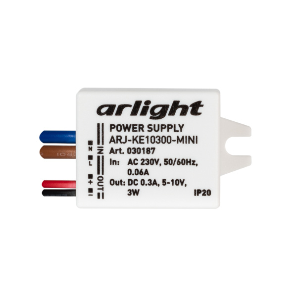 Купить Arlight Блок питания ARJ-KE10300-MINI (3W, 300mA) (IP20 Пластик, 5 лет) 030187