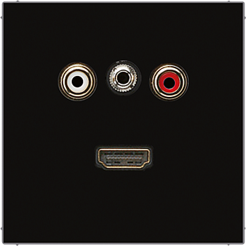 JUNG 2x Cinch Audio (RCA) / Stereo разъем (TRS 3.5 mm) / HDMI, чёрный MALS1082SW