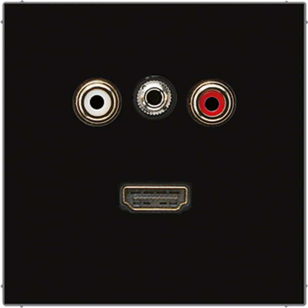 JUNG 2x Cinch Audio (RCA) / Stereo разъем (TRS 3.5 mm) / HDMI, чёрный MALS1082SW