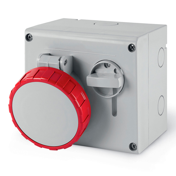 DKC Розетка настенная с мех-ой блокировкой и верхним расположением разъема IP67 16А 3P+E+N 400В