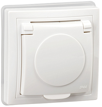 IEK KVARTA Роз. 1ая с з/к/ш кр. РСбш10-3-КБ-44 16А IP44 бел.