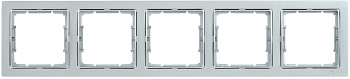 IEK РУ-5-БС Рамка пятиместная квадратная BOLERO Q1 серебряный EMB52-K23-Q1