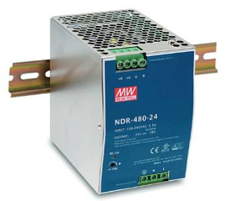 Varton Источник питания на DIN-рейку 24 В,20 А,480 Вт, MEANWELL, I класс защиты, 85,5х125,2х128,5мм NDR-480-24