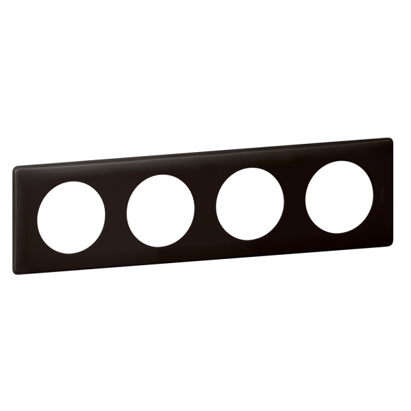 Купить Legrand Celiane2 Перкаль черная Рамка 4-ая (2+2+2+2 мод) 066744