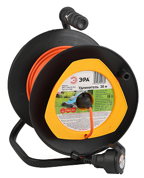 ЭРА RPx-1-2x0.75-30m Удлинитель силовой на пластиковой катушке б/з 1 гн 30м ПВС 2х0.75