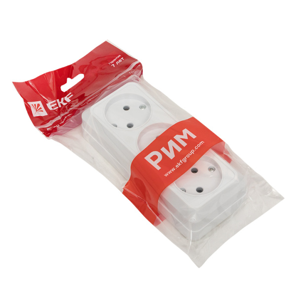 Купить EKF PROxima Рим Розетка 3-местная 10А без заземления белая