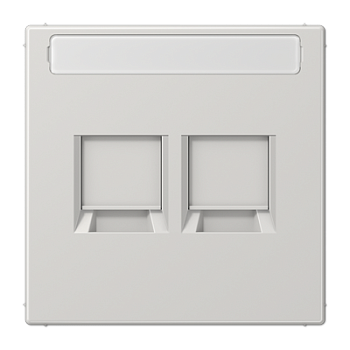 JUNG Плата (фиксация защёлкиванием) для двух модулей с полем для надписи термопласт светло-серый LS1969-2NAWELG