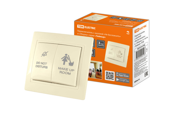 TDM Переключатель с кнопкой "Не беспокоить" и  "Уборка" сл. кость "Таймыр" SQ1814-0706