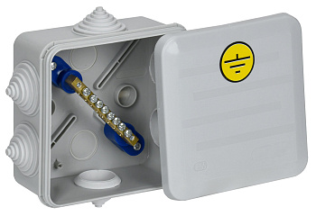 IEK Коробка КУП КМ41361 100х100х50мм IP44 6 вв. (7035)