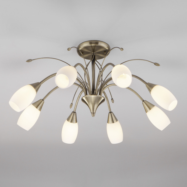 Eurosvet Потолочная люстра со стеклянными плафонами 30280/8 античная бронза a043221
