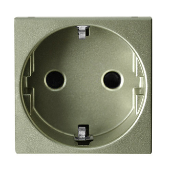 ABB NIE Zenit Шампань Розетка с/з с защитными шторками, безвинт. зажим, 2 мод 2CLA228860N1901