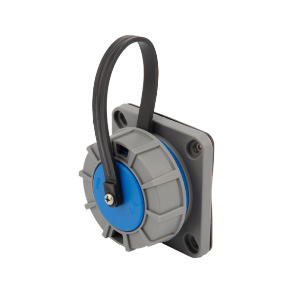 Розетка настенная фланцевая влагозащищенная с крышкой 16 А, 2Р+РЕ, IP68 Rexant 111-124