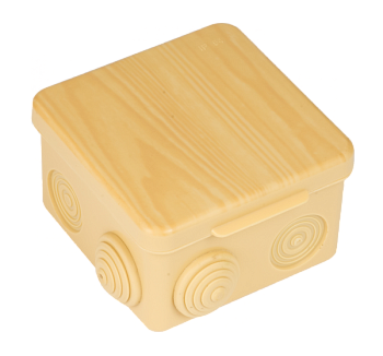 EKF PROxima Коробка распаячная КМР-030-031 с крышкой (80х80х50) 7 мембранных вводов светлое дерево IP54