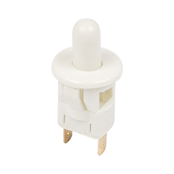 Выключатель-кнопка 250V 2.5А (2с) ON-(OFF) Б/Фикс белый (мебельная) Rexant 36-3021