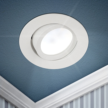 ЭРА Встраиваемый светильник алюминиевый KL86 WH MR16/GU5.3 белый