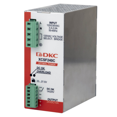 DKC Источник питания "OPTIMAL POWER", однофазный, 240Вт, 5А, 48В, с ORing диодом XCSF240DP