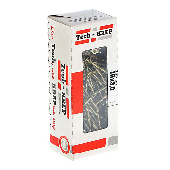 Tech-Krep Саморезы универсальные  40х3,0 мм (200 шт) желтые - коробка с ок. 102229