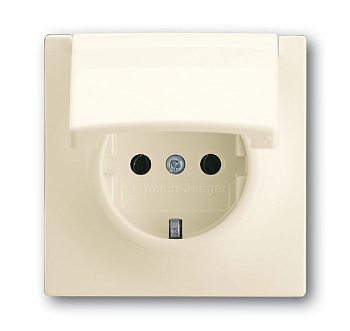 ABB BJE Impuls Беж Розетка с/з с крышкой 2CKA002018A1488