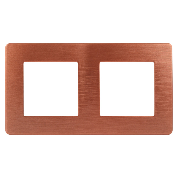 ЭРА Рамка для розеток и выключателей Серия 12 12-5102-14 на 2 поста, Сатин, медь