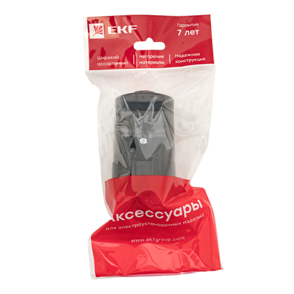 Купить Штепсельное гнездо с/з черное 16А 250 В EKF Proxima EKF