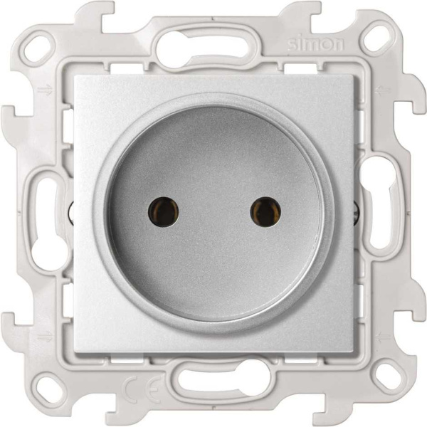 Simon 24 Алюминий Розетка без заземления 2Р 16A 250В~ 2450442-033
