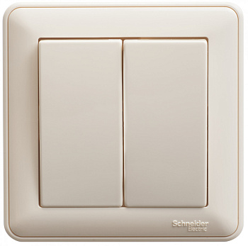 Systeme Electric Wessen 59 Беж Выключатель 2-клавишный, 10А (в сборе)