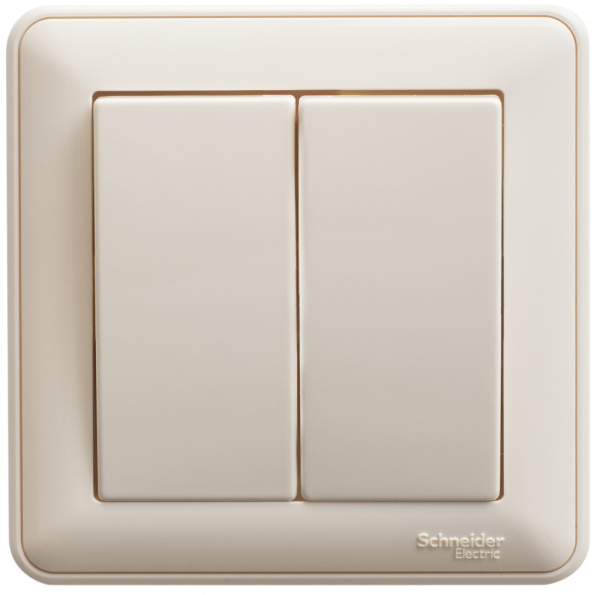 Systeme Electric Wessen 59 Беж Выключатель 2-клавишный, 10А (в сборе)