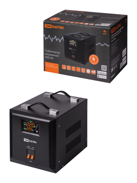 TDM Стабилизатор напряжения БСР1-3,0 кВА электронный переносной SQ1201-0035