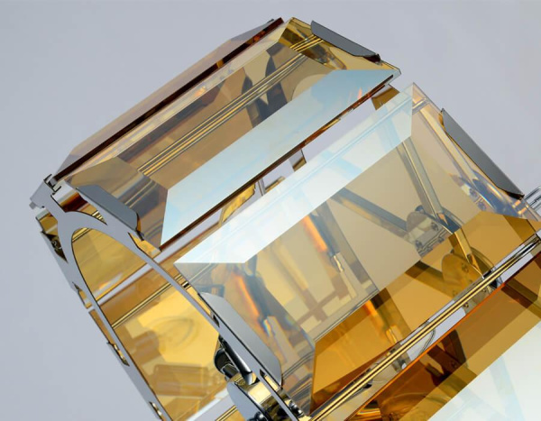 Купить Ambrella Подвесная люстра с хрусталем TR5133 CH/TI хром/янтарь E14/5 max 40W D500*1000