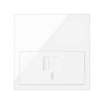 Simon 100 Белый глянец Кит 1 пост, фронт. Накладка на 1 розетку RJ45 10020106-130
