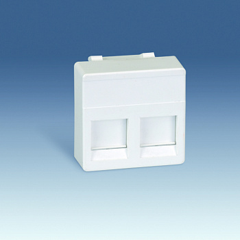 Simon 27 Мех Серый Адаптер прям.подкл. под 2 RJ-кон.(keystone), широкий, с защ.шторкой 27486-37