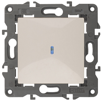 ЭРА 14-1102-02 Elegance Сл.кость Выключатель 1-кл с подсветкой