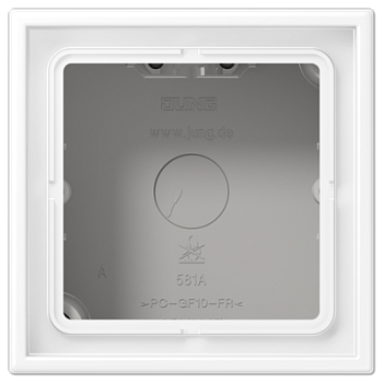 JUNG LS 990 Белый матовый Коробка накладного монтажа 1 пост, с встроенной рамкой LS581AWWM