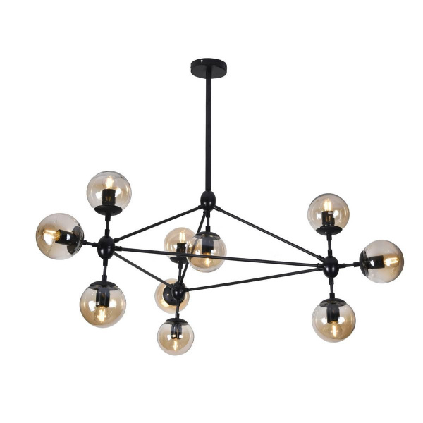 Evoluce SLE154903-10 Светильник подвесной Черный/Янтарный E27 10*40W