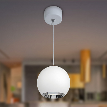 ЭРА Светильник подвесной (подвес) PL32 WH/CH MR16 GU10 потолочный круг белый, хром