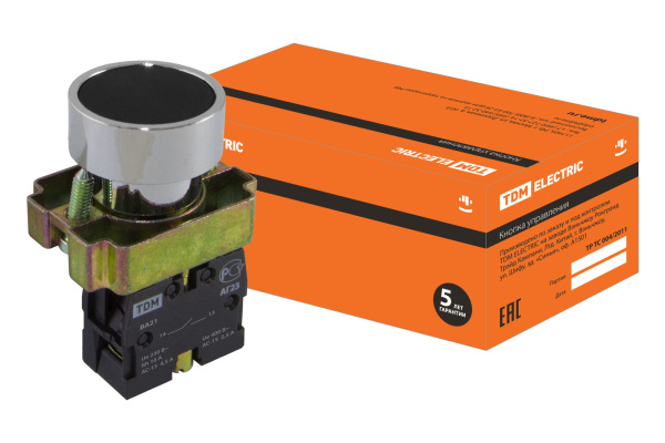 TDM Кнопка BА21 без подсветки черный 1з SQ0704-0037