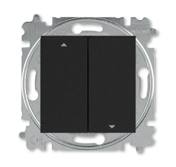 ABB EPJ Levit антрацит / дымчатый чёрный Выключатель жалюзи 2-кл, без фиксации 2CHH598845A6063