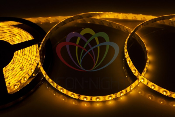 LAMPER LED лента силикон, 8 мм, IP65, SMD 2835, 60 LED/m, 12 V, цвет свечения желтый 141-352