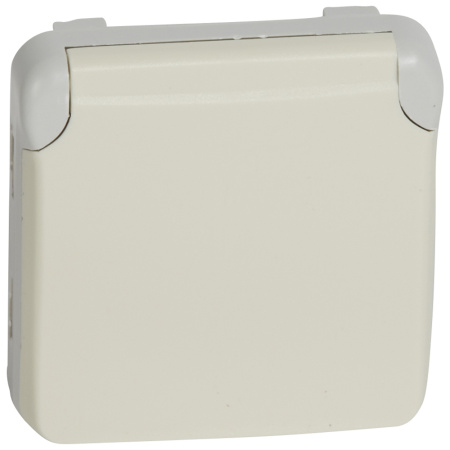 Legrand Plexo Белый Мех Розетка с/з с крышкой, винтовой зажим IP55 069639