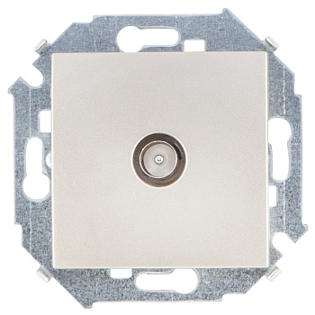 Simon 15 Шампань Розетка TV одиночная, винт.зажим 1591475-034