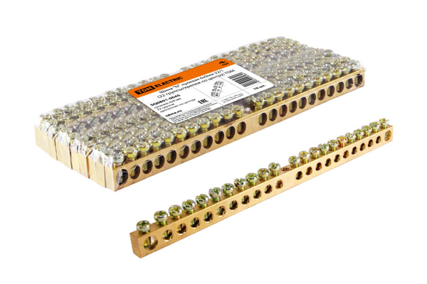 TDM Шина "N" нулевая 6х9мм 22/1 (22 группы/крепеж по центру) SQ0801-0045