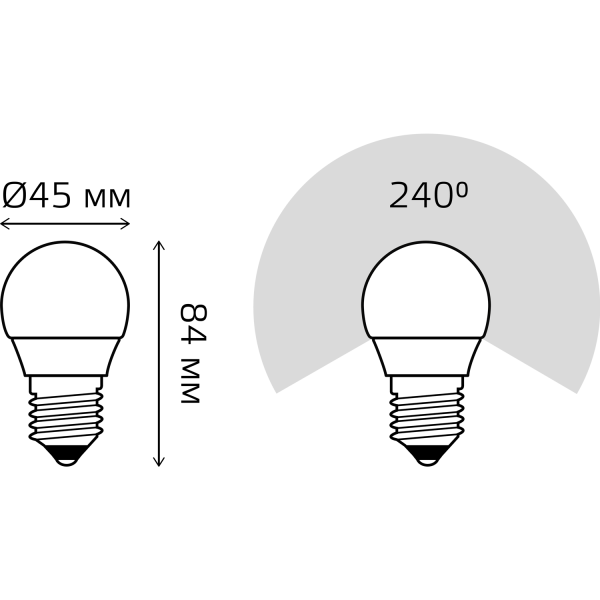Купить Gauss Лампа Шар 9.5W 950lm 6500K E27 LED 1/10/100 105102310