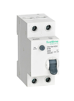 Systeme Electric City9 Set Автоматический выключатель дифференциального тока (АВДТ) 1P+N С 16А 6kA 10мА Тип-A 230В C9D61616