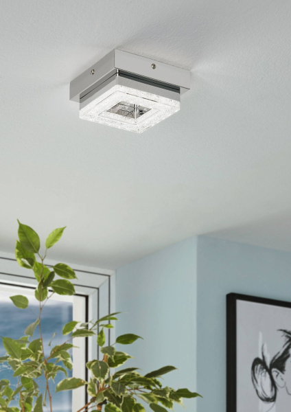 Купить Eglo 95655 Светильник светодиодный настенно-потолочный FRADELO, 1х4W(LED), 120х120, сталь, хром/пластик